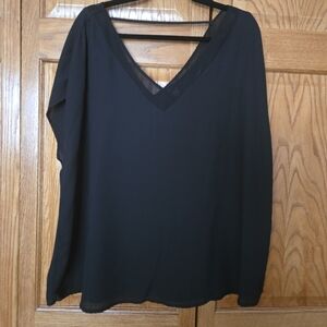 Torrid Black Short Sleeve Sheer Plus Size Blouse